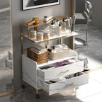 Salon Rolling Trolley with Lockable Wheels Barber Cart with Storage Drawer - Image 6