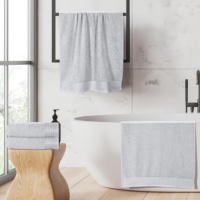 GLAMBURG Ultra Soft 4 Pack Oversized Bath Towel Set 27x54 inches, 100% Cotton - Image 5