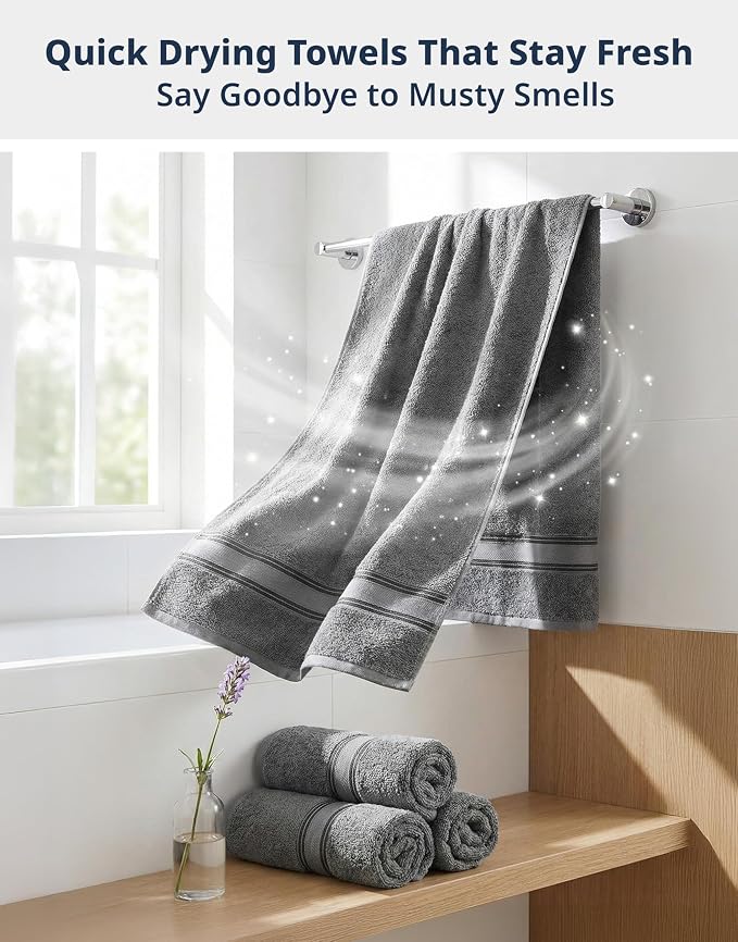 LANE LINEN Bath Towel Set of 12 – Premium 100% Cotton Towels - Image 7