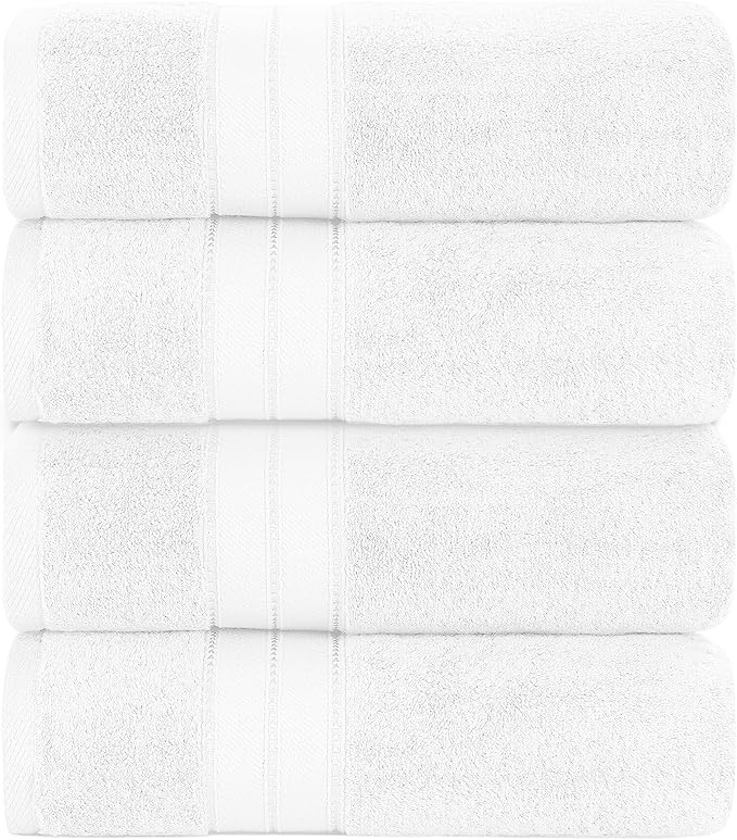 Modern Threads 4-Pack SpunLoft Bath Sheet White 35x66 - Image 2
