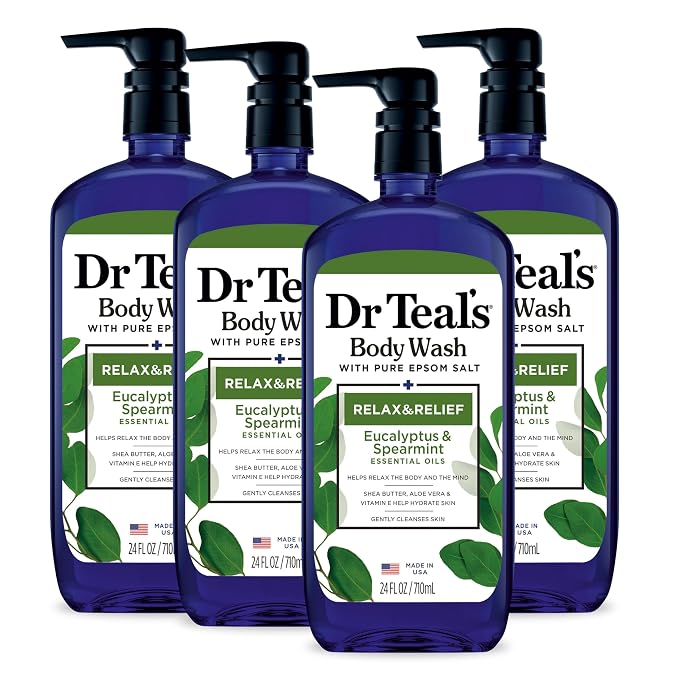 Dr Teal's Body Wash with Pure Epsom Salt, Relax & Relief with Eucalyptus & - Image 2