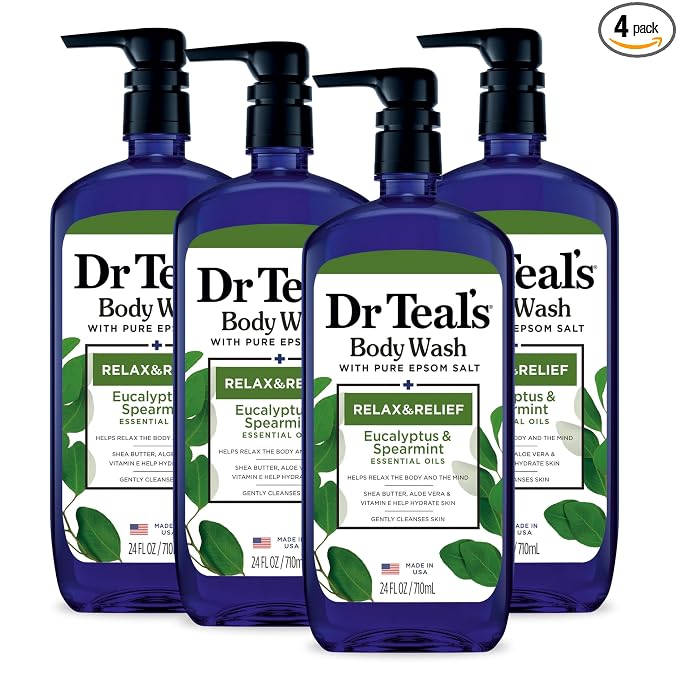 Dr Teal's Body Wash with Pure Epsom Salt, Relax & Relief with Eucalyptus & by DrTeals