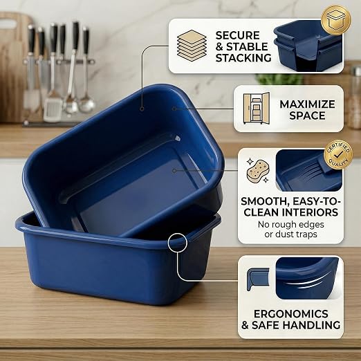 DecorRack 2 Plastic Wash Basins, Large 10 Quart Graduated Bucket, Portable - Image 6