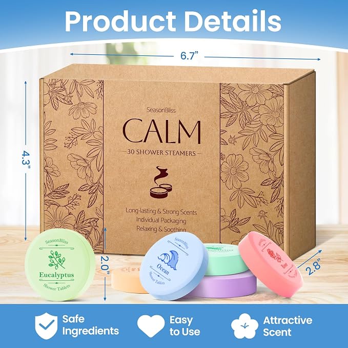 Shower Steamers 30 PCS with Individually Wrapped, Shower Bombs - Image 2