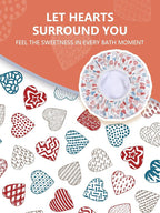 Years calm Terry Lined Shower Cap, Triple Layer Heart Motifs, Waterproof - Image 7