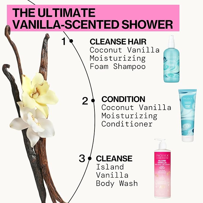 Pacifica Island Vanilla Body Wash Aloe + Hyaluronic Acid, Daily Cleansing - Image 13