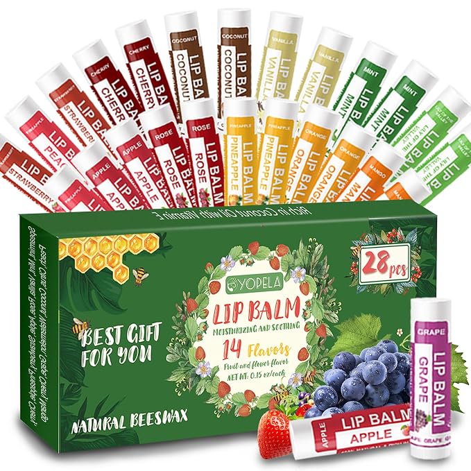 Yopela 28 Pack Natural Lip Balm Bulk by yopela