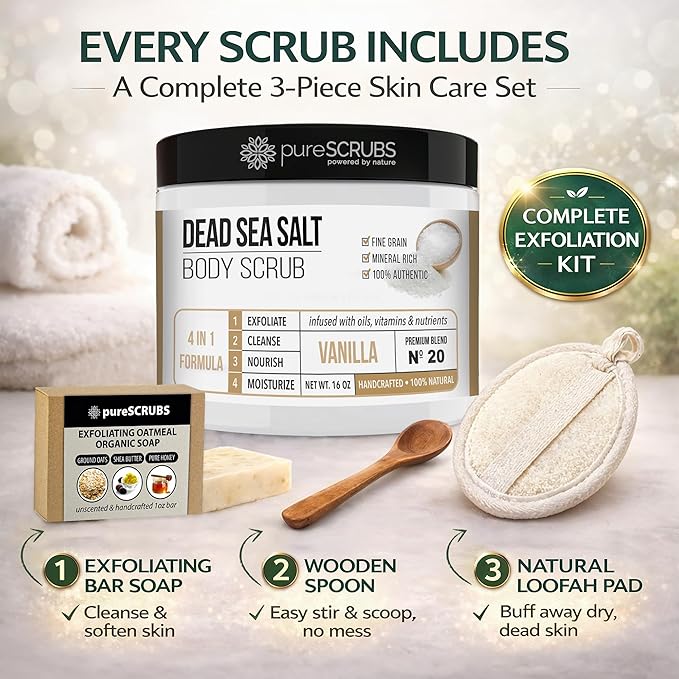 pureSCRUBS Premium Vanilla Body Scrub Set - Image 5