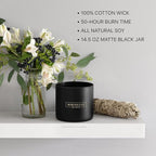 Benevolence LA 3 Wick Candle, Rose & Sandalwood Large Scented Candle | Soy - Image 3