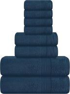 Belizzi Home 8 Piece Towel Set 100% Ring Spun Cotton, 2 Bath Towels 27x54 by Unknown