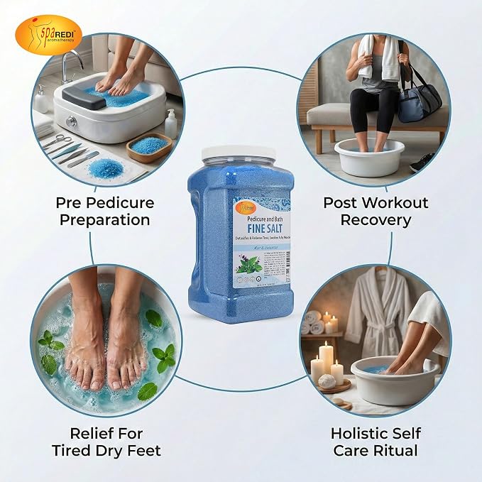 SPA REDI - Detox Foot Soak Pedicure and Bath Fine Salt, Mint and Eucalyptus - Image 5
