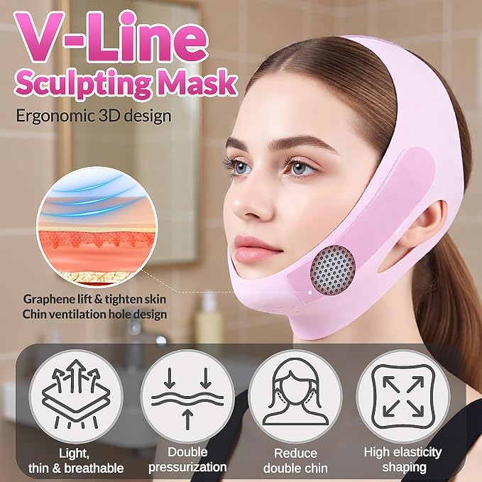 Stainless Steel Gua Sha Facial Tool & V Line Lifting Mask Set 2Pcs: Guasha Tool - Image 4