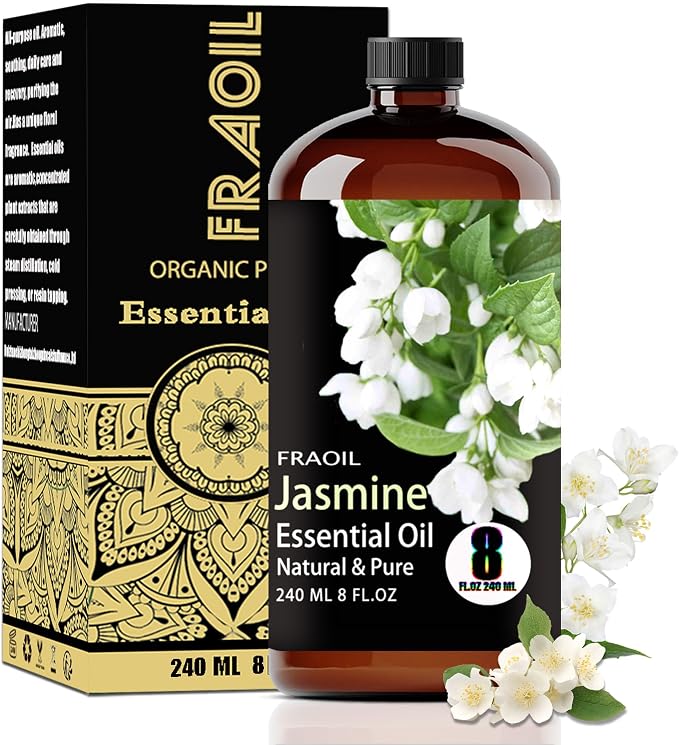 Jasmine Essential Oil, Jasmine Oil 8 Fl Oz 240ML by FRAOILESSENTIALOIL