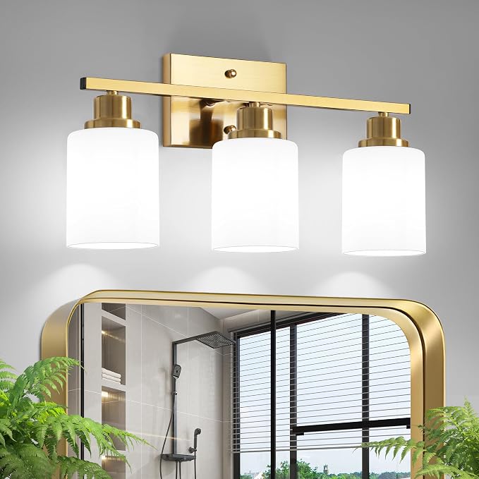 Ascher Bathroom Light Fixtures, 3-Light Vanity Light Over Mirror, Wall Lamp by Ascher