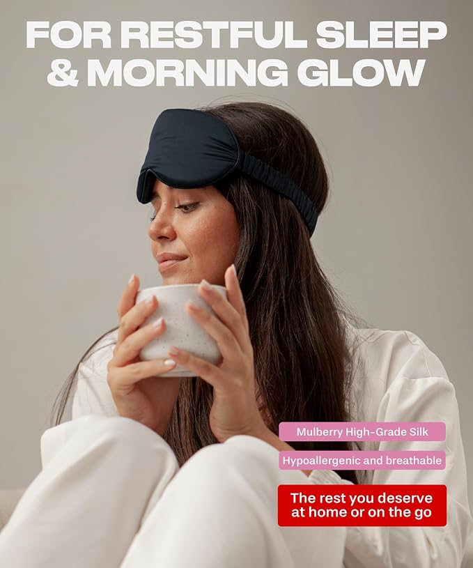 SUNDAYSILKS™ 3D Contoured Silk Sleep Mask | Padded Silk Eye Mask - Image 6