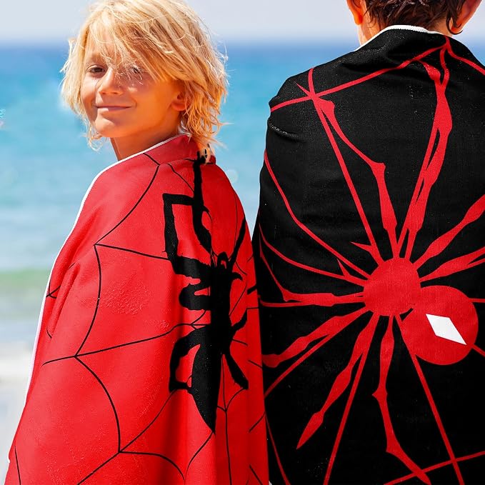 Peryiter 2 Pcs Spider Beach Towel Quick Dry Towels Swimming Bath Shower Pool - Image 2