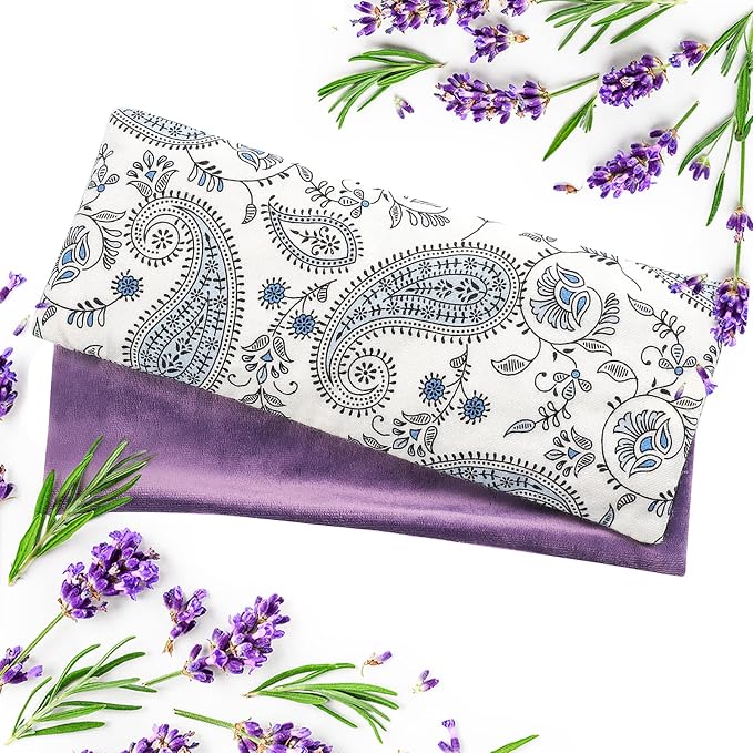 Lavender Eye Pillow for Relaxation, Sleep – Weighted Eye Mask for Headache by HIhealer