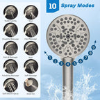 Hibbent cUPC Certified All Metal 10" Rainfall Showerhead Combo, High Pressure - Image 2