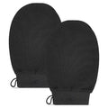 2 Pack Black Exfoliating Glove – Viscose Fiber Exfoliating Body Scrubber by YOLCAR