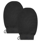 2 Pack Black Exfoliating Glove – Viscose Fiber Exfoliating Body Scrubber by YOLCAR