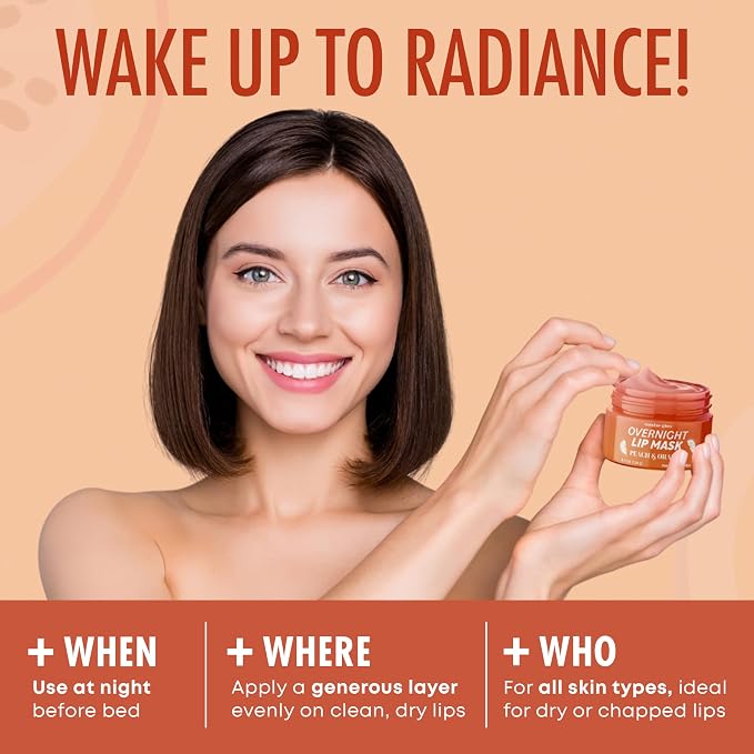 Lip Mask with Peach & Orange – Hydration, Lip Repair - Image 5