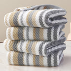 Beige Striped Hand Towels, Bathroom Hand Towels Set of 4, Soft Towel Set by VOOVAMOVAS