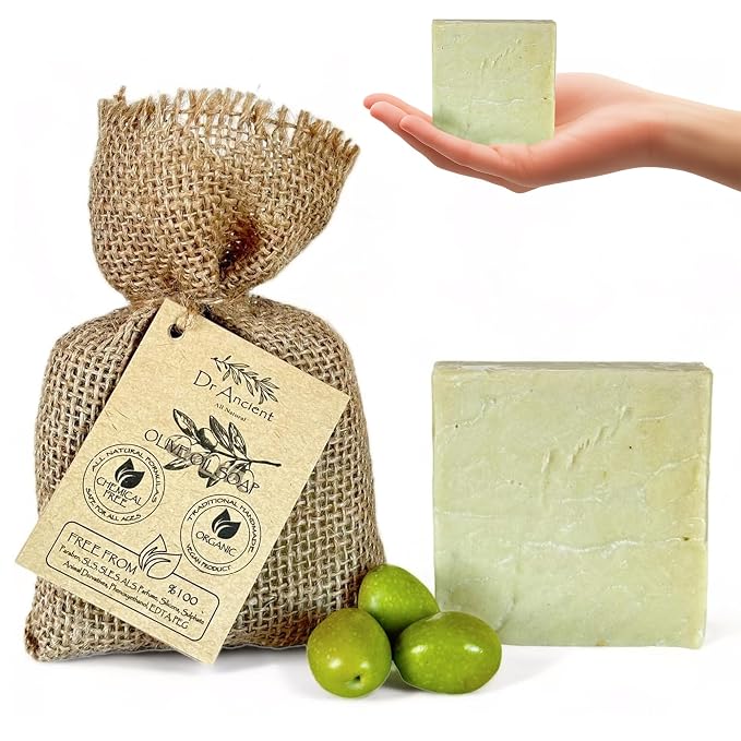 Dr.Ancient Olive Oil Soap Bar, Organic Soap Bars Handcrafted the Traditional Way by DrAncient