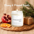 Pomegranate Pine Candles for Home Scented, 9oz Natural Soy Aromatherapy Non - Image 2