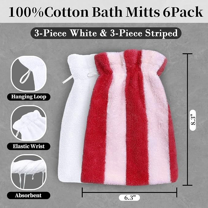 VOOVA & MOVAS 6-Pack Bath Mitts - Image 3