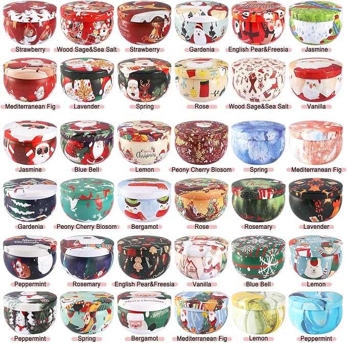 YOROXRG 36 Pack Christmas Scented Candles Gift Set 2.5oz Strong Fragrance jar - Image 2