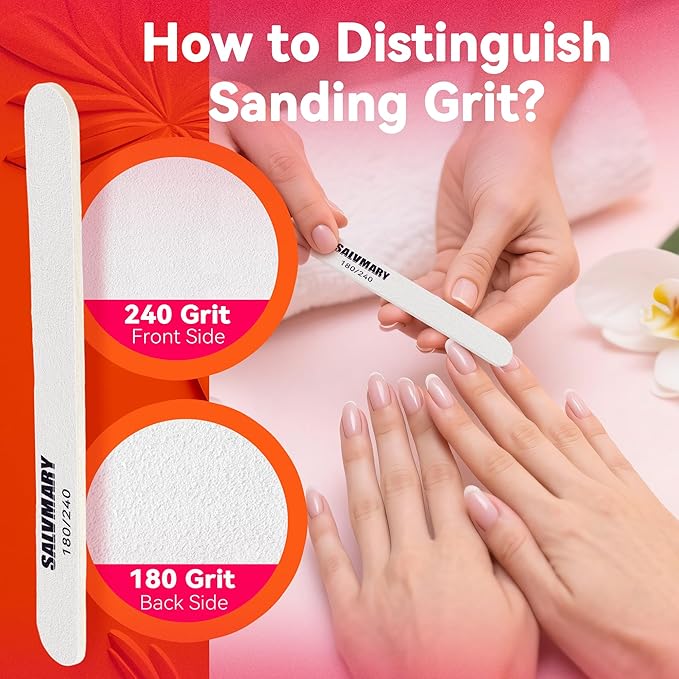 Professional Disposable Small Nail Files 180/240 Grit Double Sided White Emery - Image 4