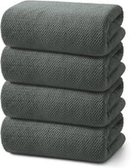 REDKISS 4 Pack Premium Bath Towels, Plush Coral Fleece Towels by REDKISSOnline