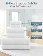 Casa Platino 100% Cotton Turkish Bath Towel Set 12 Pieces - Image 3