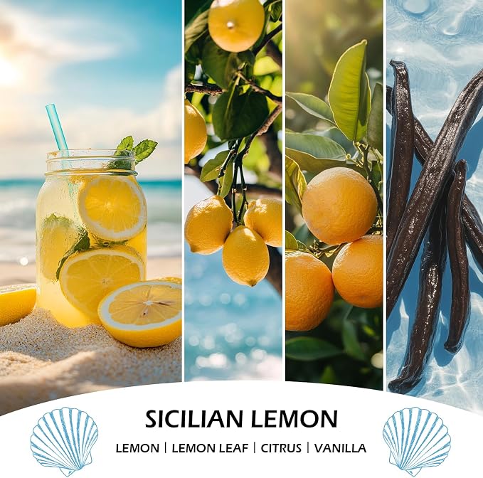 Sicilian Lemon Candles, 7oz Sicilian Lemon Scented Candle, Natural Soy Candles - Image 2