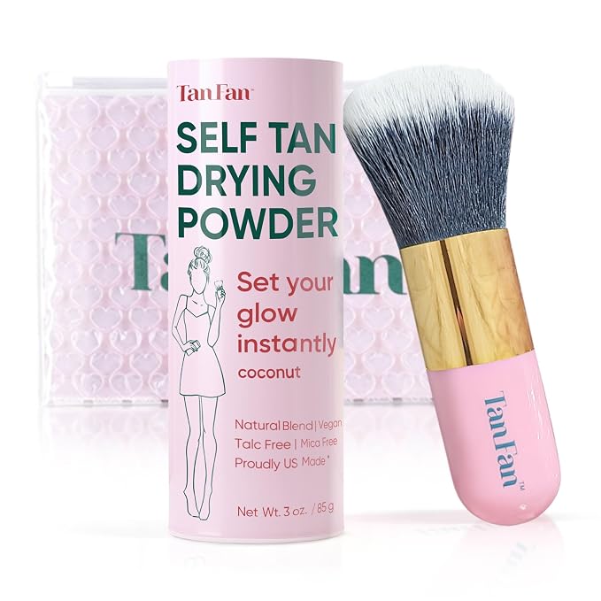 Self Tan Drying Powder Kit – Eliminates Sticky Self Tanner Feel – 100% Vegan by TanFan