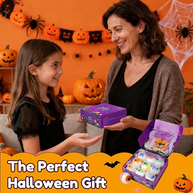 Halloween Bath Bombs for Kids Gifts: 9 Pcs Eyeball Bath Bomb - Image 8