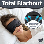 Sleep Mask - Black, 100% Tencel Derived from Natural Wood Pulp - Lightweight - Image 3
