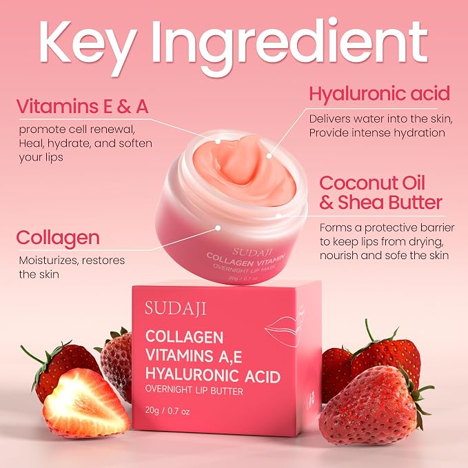 Collagen Lip Mask, Hydrating Lip Balm, Lip Moisture - Image 3