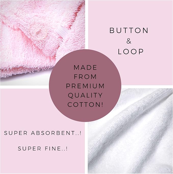 KEEPOZ Hair Towel Wrap Quick Dry 100% Cotton Super Absorbent Turban Head Wrap - Image 3