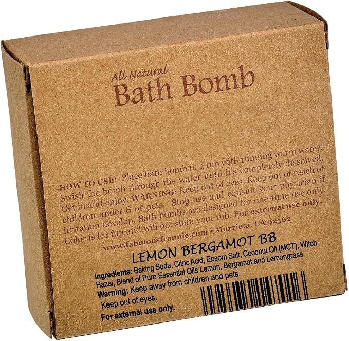 Fabulous Frannie Lemon Bergamot Natural, Handmade Bath Bomb Set, Rich in - Image 2
