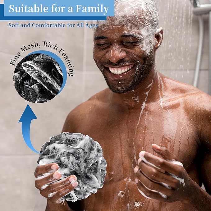 FARMOGA Bath Loofah Sponge Back Scrubber Shower Sponge Soft Mesh Exfoliator - Image 6
