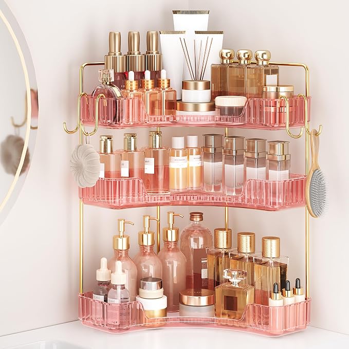 Corner Bathroom Counter Organizer 3-Tier Bathroom Organizer Countertop by Kinkota