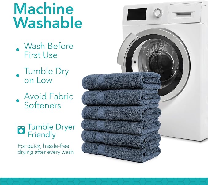 Pleasant Home Bath Towels Set of 6 100% Cotton, 515 GSM | Lightweight, Soft & - Image 5