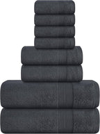 Belizzi Home 8 Piece Towel Set 100% Ring Spun Cotton, 2 Bath Towels 27x54 by Unknown