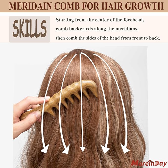 Massage Comb - Wooden Scalp Massager and Gua Sha - Image 3