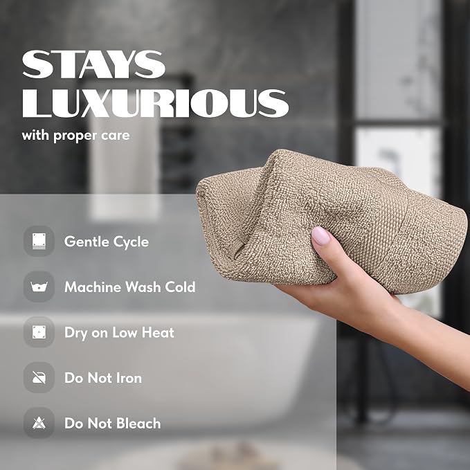 White Classic Wealuxe Taupe Hand Towels - Image 6