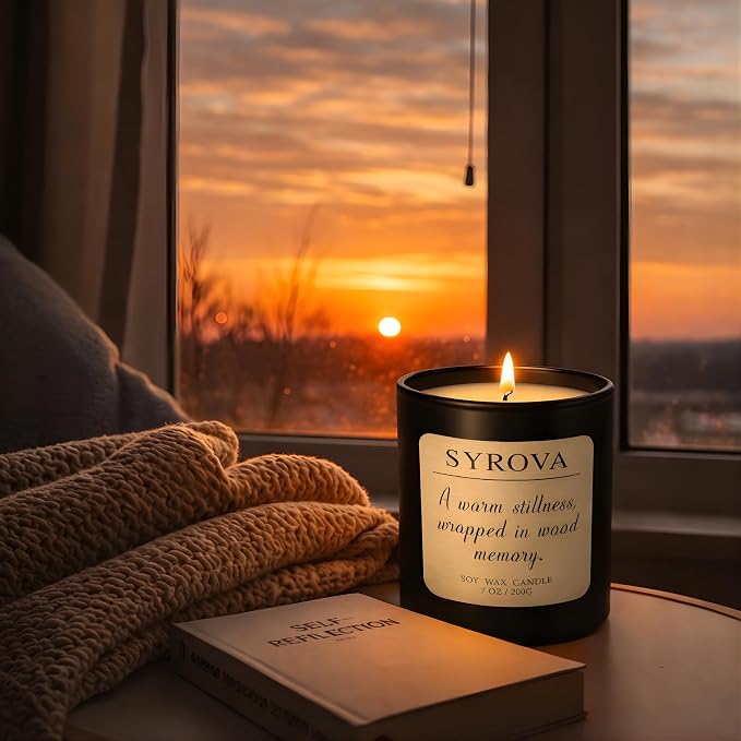 Vanilla & Cedarwood Candle, Luxury Scented Soy Candle 7oz, Cozy Sweet Fragrance - Image 3