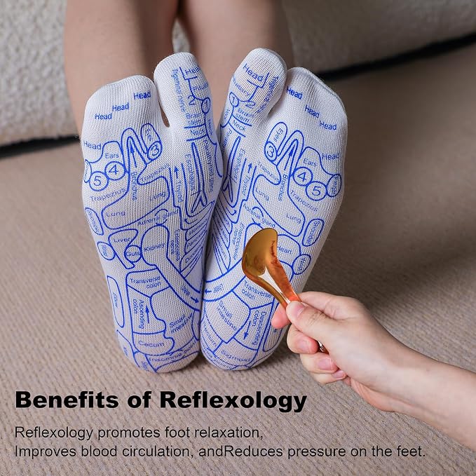 Reflexology Socks with Beginner Acupoint Massage Tools Set of 5 - Image 3