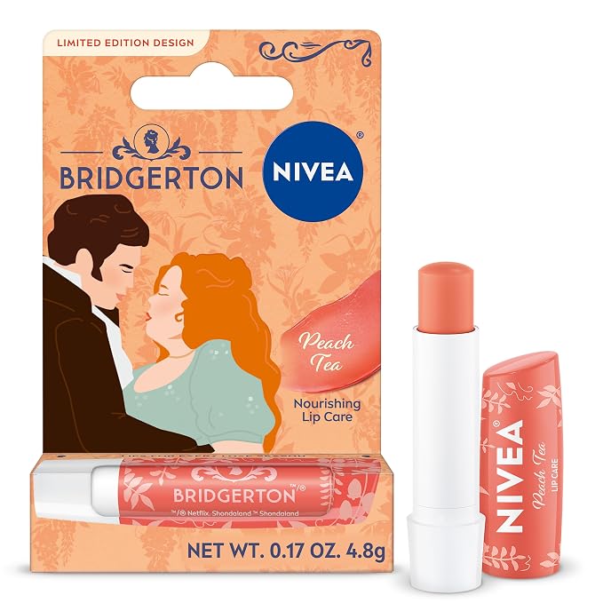 NIVEA Peach Tea Lip Balm, Nourishing Lip Care, Bridgerton Limited Edition by Nivea