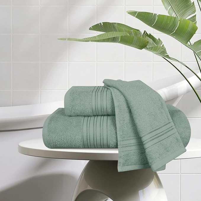 BOUTIQUO Ultra Soft 3 Pack Cotton Towel Set, Contains a Bath Towels 28x55 inch - Image 3